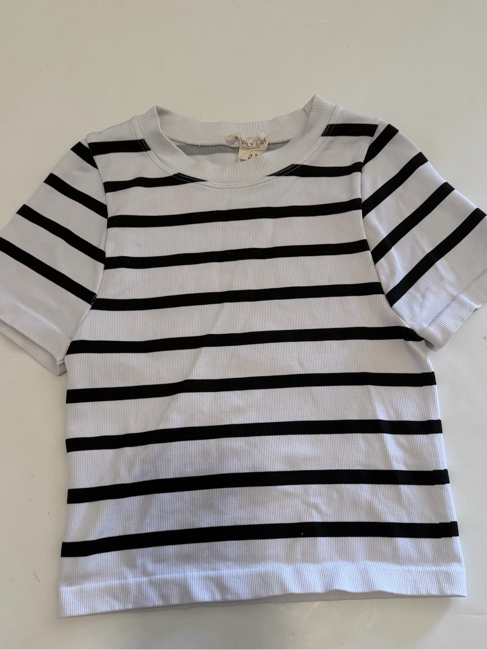 Striped Short Sleeve Tee in Black & White Tee Shirt